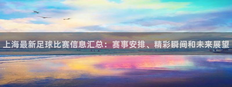  上海最新足球比赛信息汇总：赛事安排、精彩瞬间和未来展望